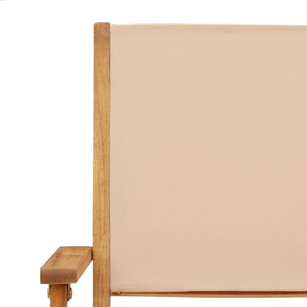 foldbare havestole 8 stk. stof og massivt træ beige