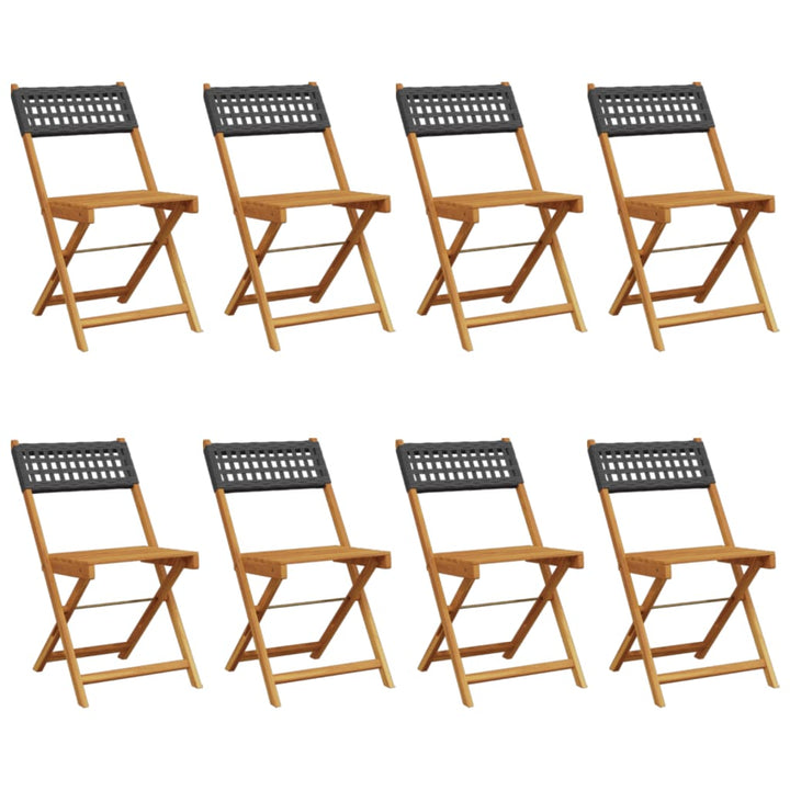 foldbare havestole 8 stk. polyrattan sort