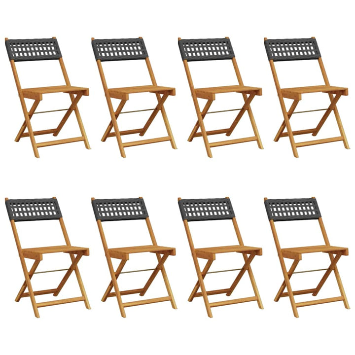 foldbare havestole 8 stk. polyrattan sort