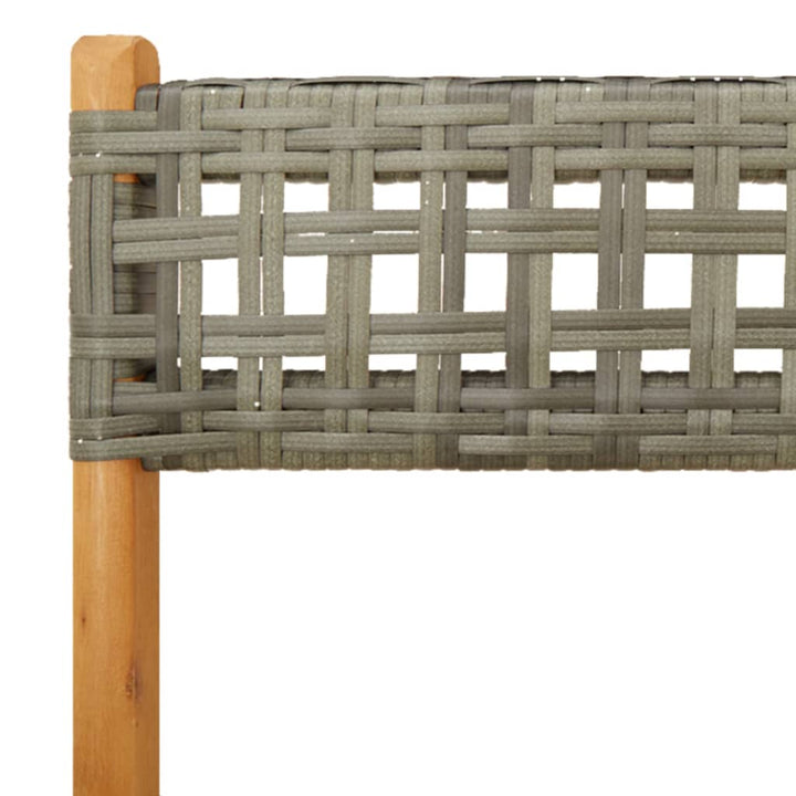 havestole 6 stk. foldbar polyrattan og massivt træ grå