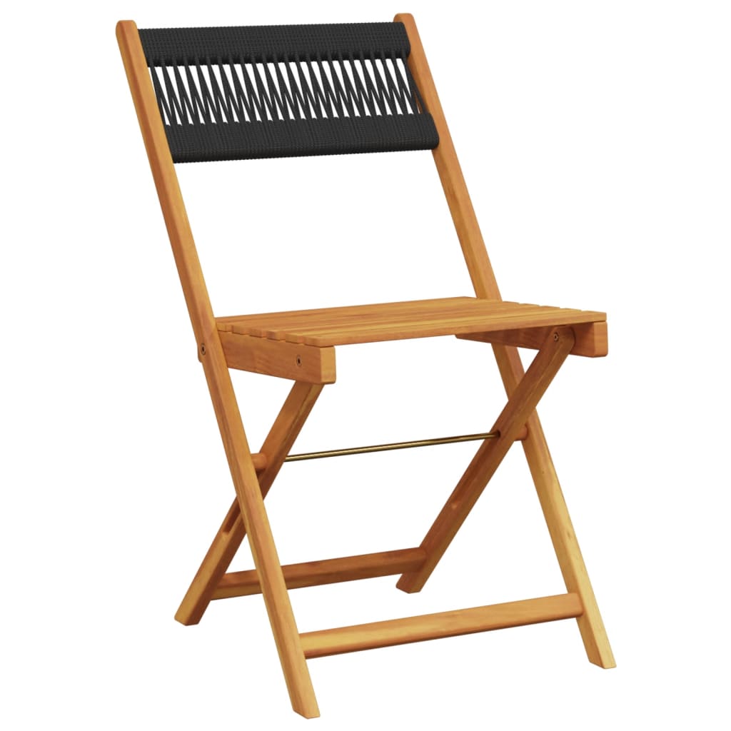 foldbare havestole 6 stk. massivt akacietræ sort