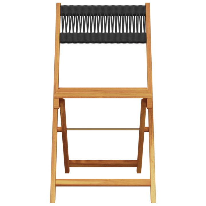 foldbare havestole 6 stk. massivt akacietræ sort