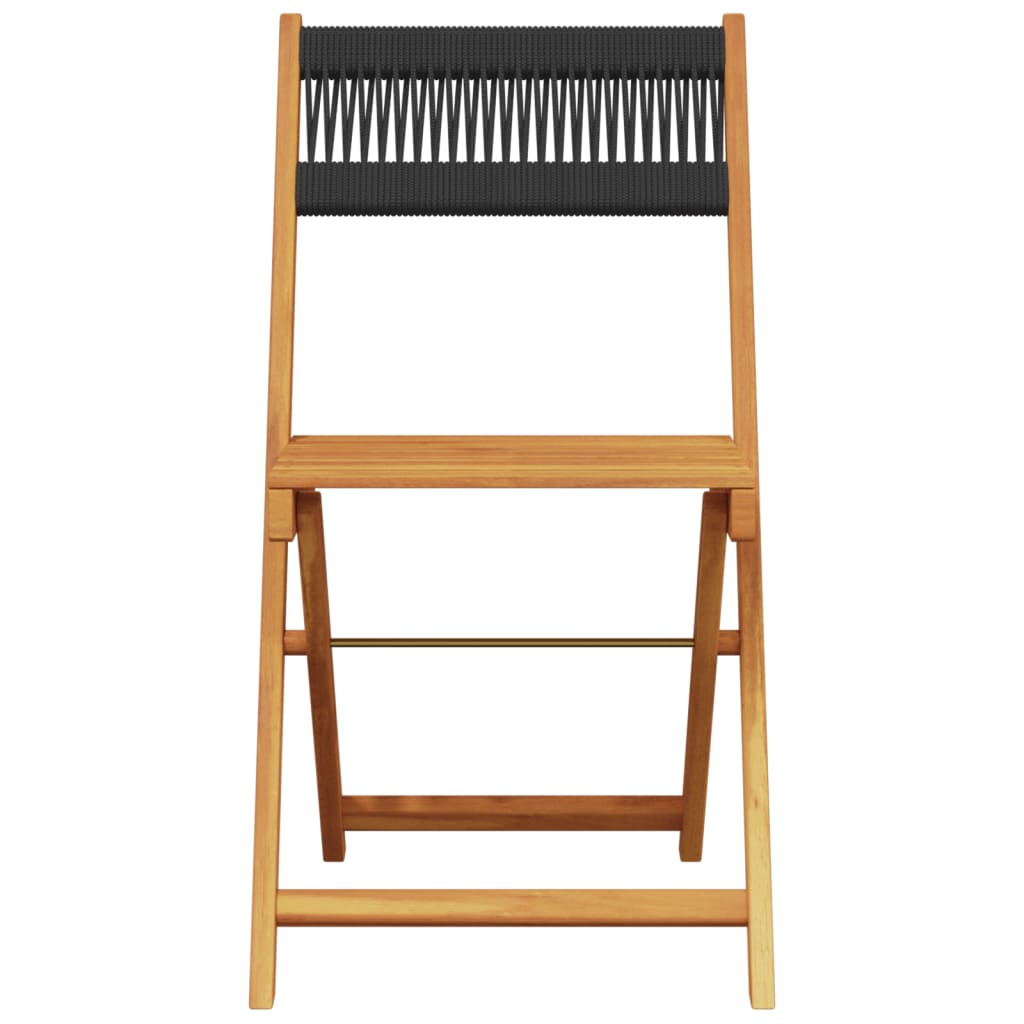 foldbare havestole 8 stk. massivt akacietræ sort