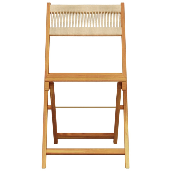 foldbare havestole 8 stk. massivt akacietræ beige