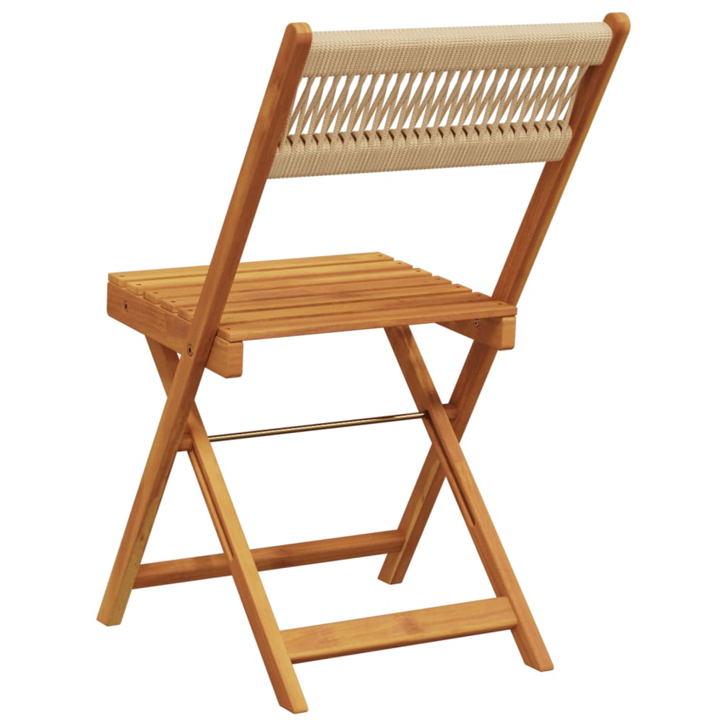 foldbare havestole 8 stk. massivt akacietræ beige