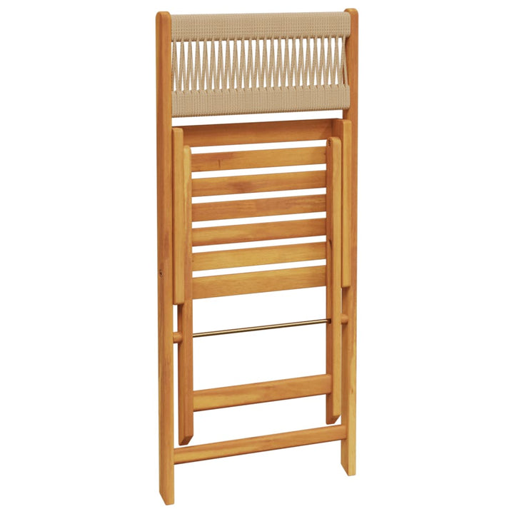 foldbare havestole 8 stk. massivt akacietræ beige