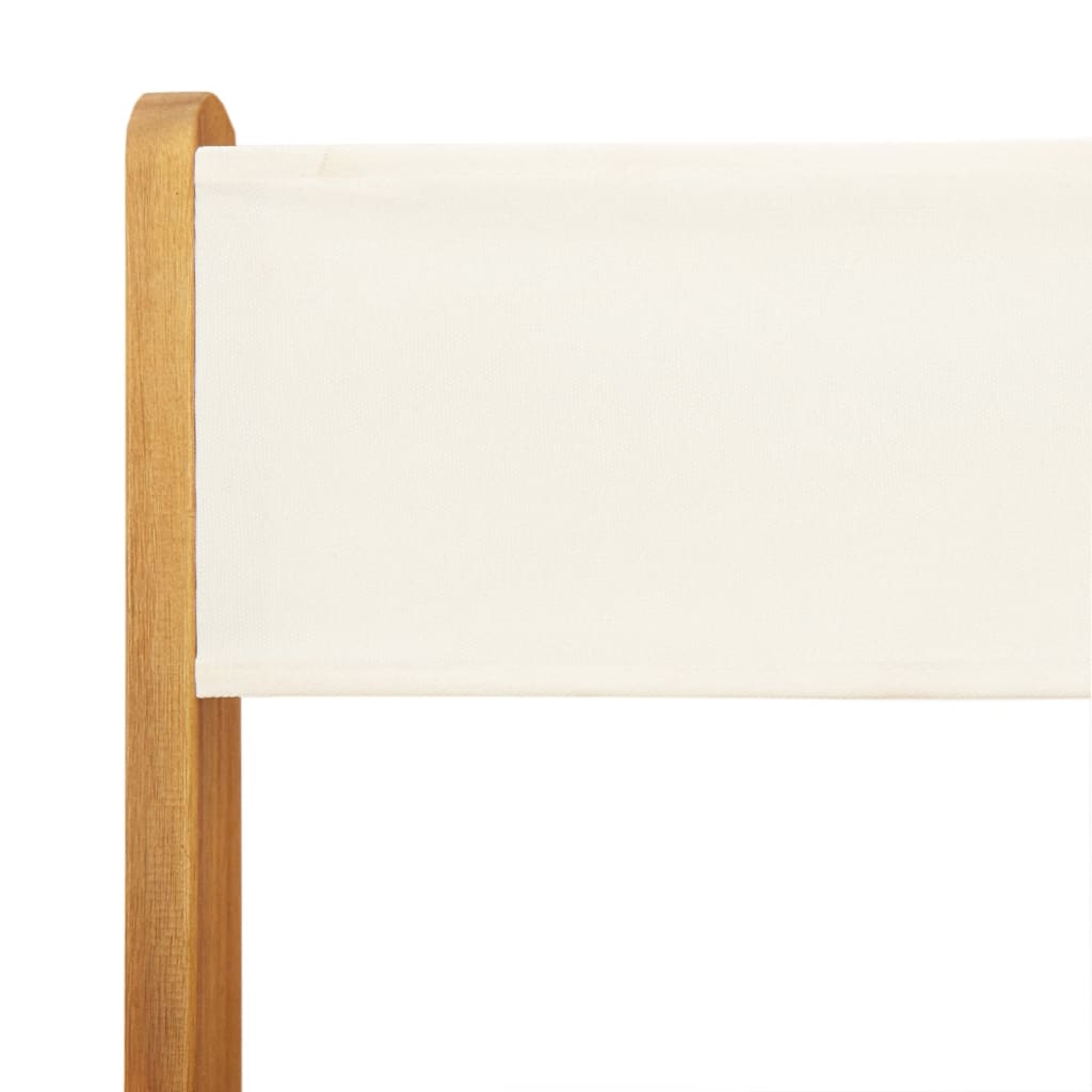 foldbare havestole 8 stk. stof og massivt træ cremehvid
