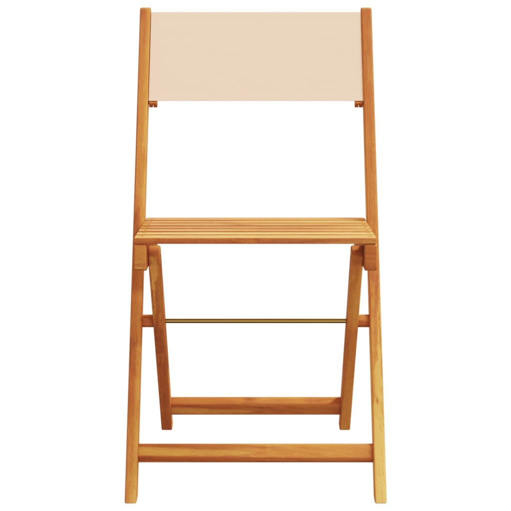 foldbare havestole 8 stk. stof og massivt træ beige
