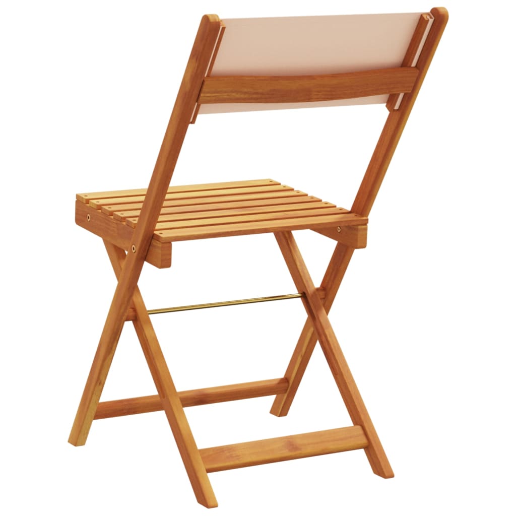 foldbare havestole 8 stk. stof og massivt træ beige