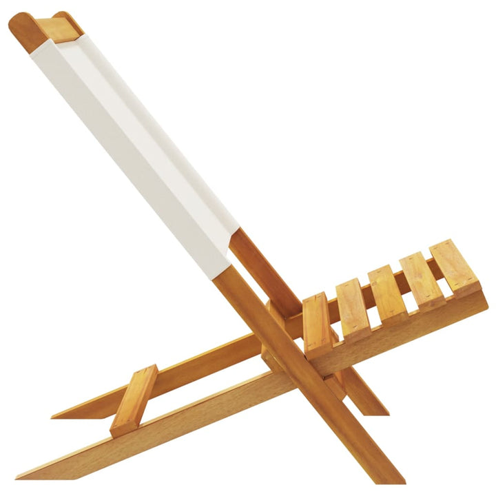 foldbare havestole 8 stk. stof og massivt træ cremehvid