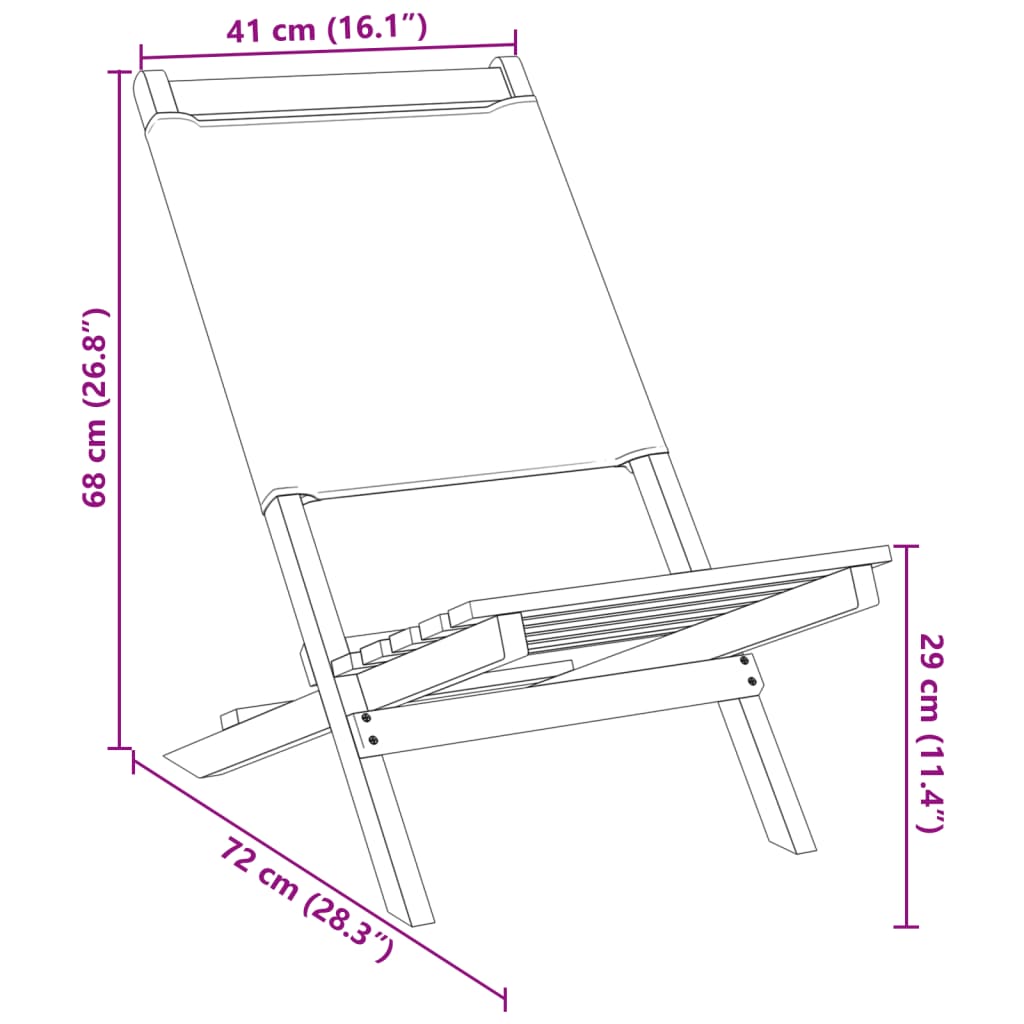 foldbare havestole 6 stk. stof og massivt træ gråbrunt