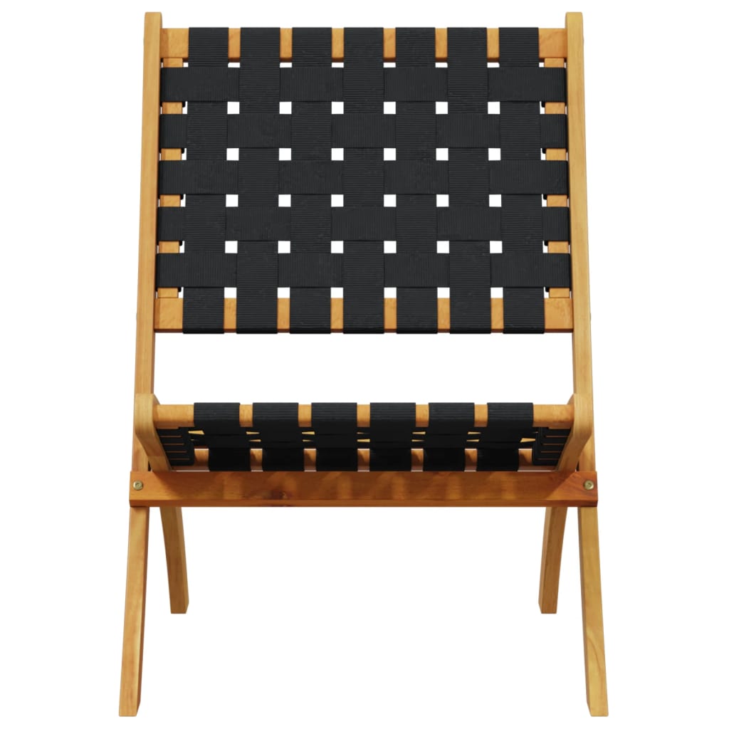 Klapstole 2 stk. med bord sort massivt træ