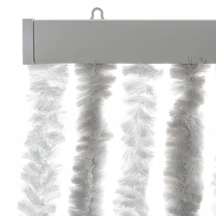 flueforhæng 118x220 cm chenille lysegrå og hvid