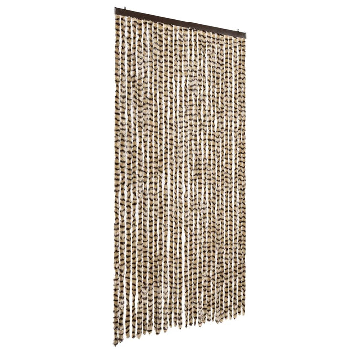flueforhæng 118x220 cm chenille beige og brun