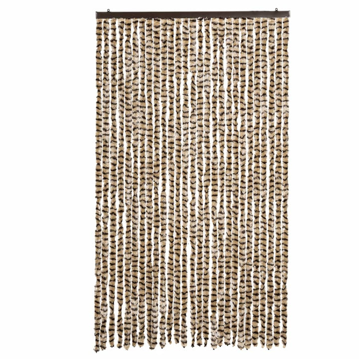 flueforhæng 118x220 cm chenille beige og brun