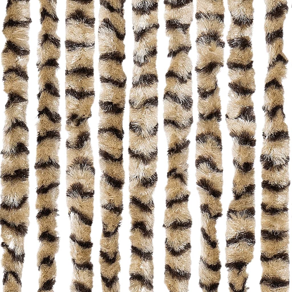flueforhæng 118x220 cm chenille beige og brun