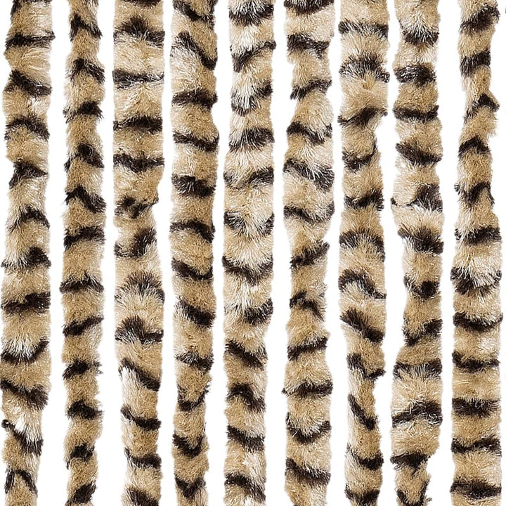 flueforhæng 118x220 cm chenille beige og brun