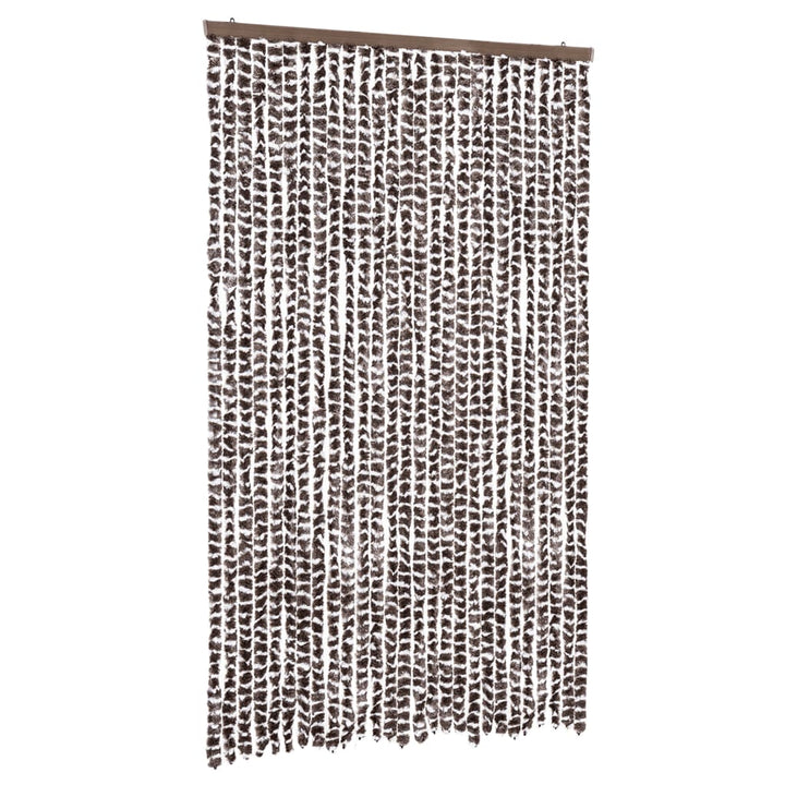 flueforhæng 118x220 cm chenille brun og hvid