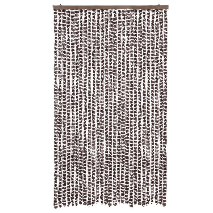 flueforhæng 118x220 cm chenille brun og hvid