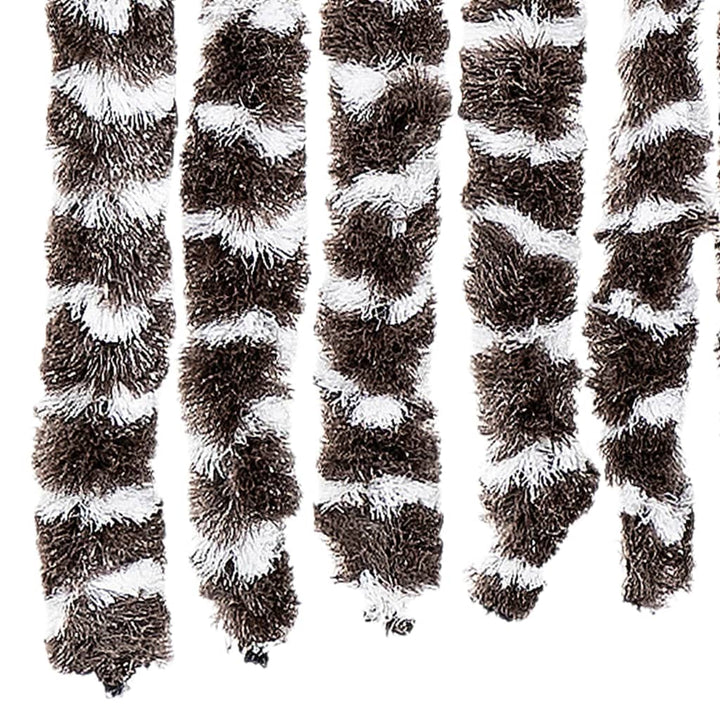 flueforhæng 118x220 cm chenille brun og hvid