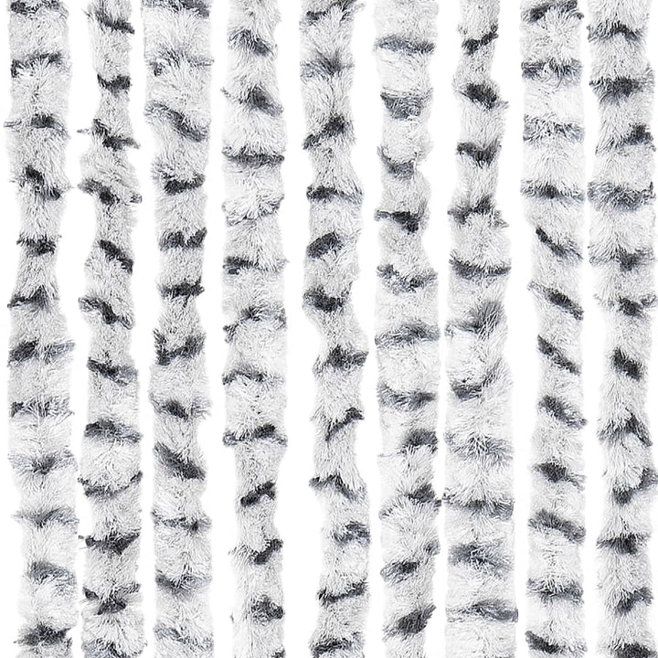 flueforhæng 118x220 cm chenille lysegrå og mørkegrå