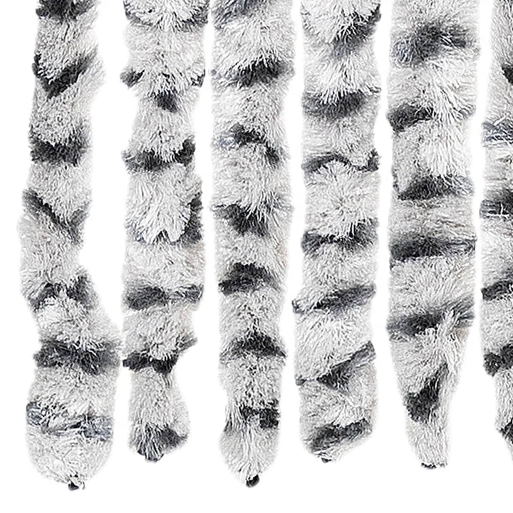 flueforhæng 118x220 cm chenille lysegrå og mørkegrå