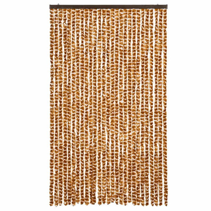 flueforhæng 118x220 cm chenille okkergul og hvid