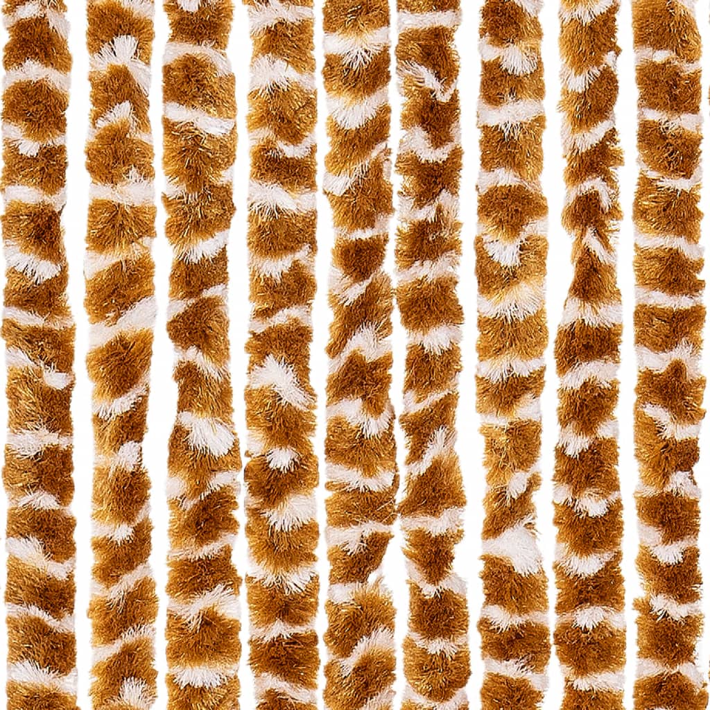 flueforhæng 118x220 cm chenille okkergul og hvid