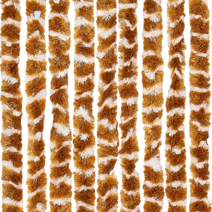 flueforhæng 118x220 cm chenille okkergul og hvid
