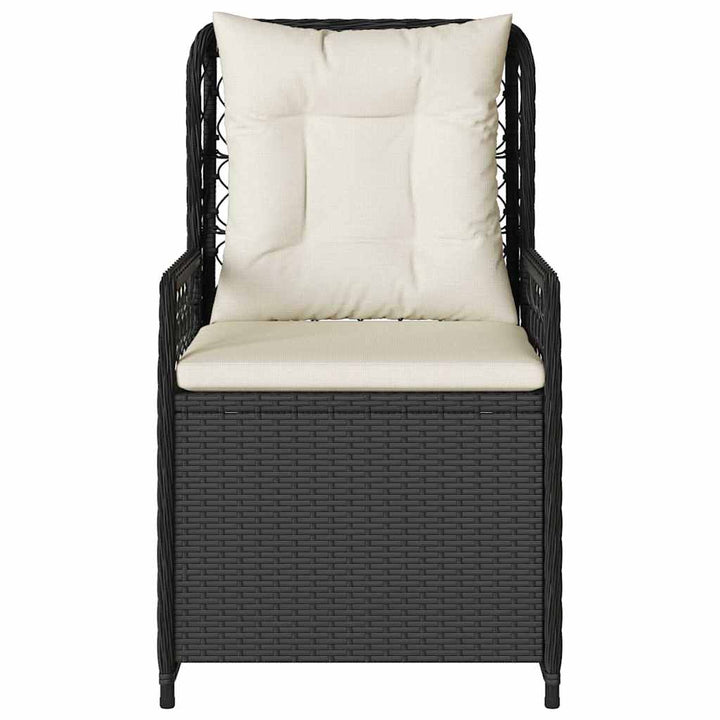 havestole 2 stk. med lænefunktion polyrattan sort