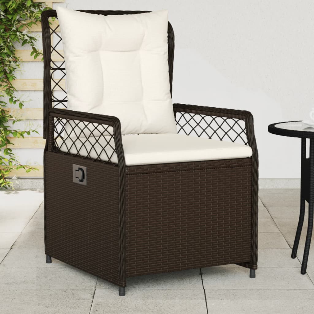 havestole 2 stk. med lænefunktion polyrattan brun