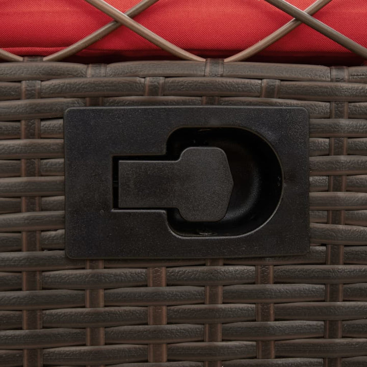 havestole med hvilestol 2 stk. brun polyrattan
