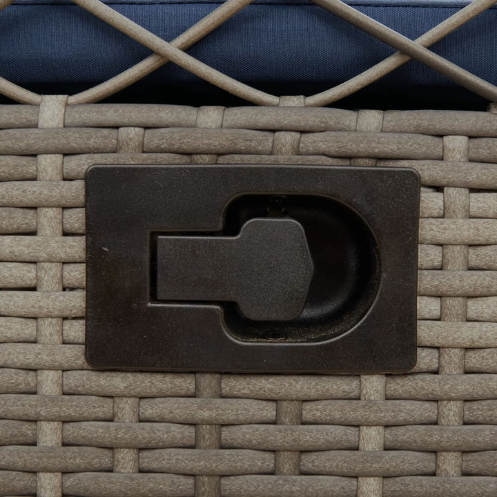havestole med hvilestol 2 stk. grå polyrattan