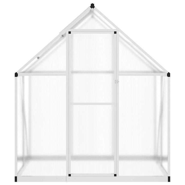 drivhus med fundamentramme 169x114x195 cm aluminium sølvfarvet