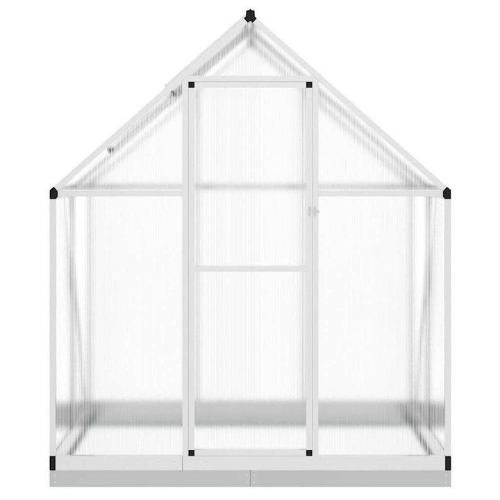 drivhus med fundamentramme 169x114x202 cm aluminium sølvfarvet