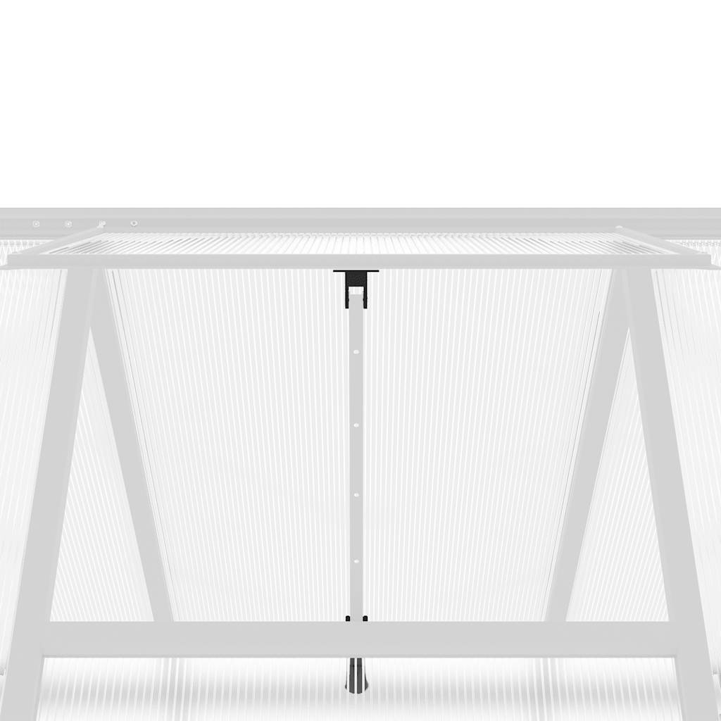 drivhus med fundamentramme 169x169x202 cm aluminium sølvfarvet