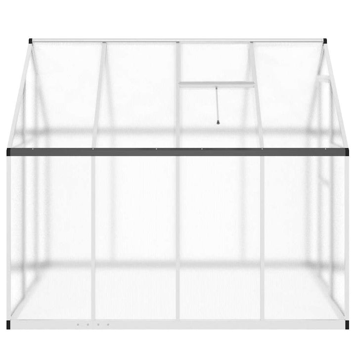 drivhus med fundamentramme 224x169x195 cm aluminium sølvfarvet