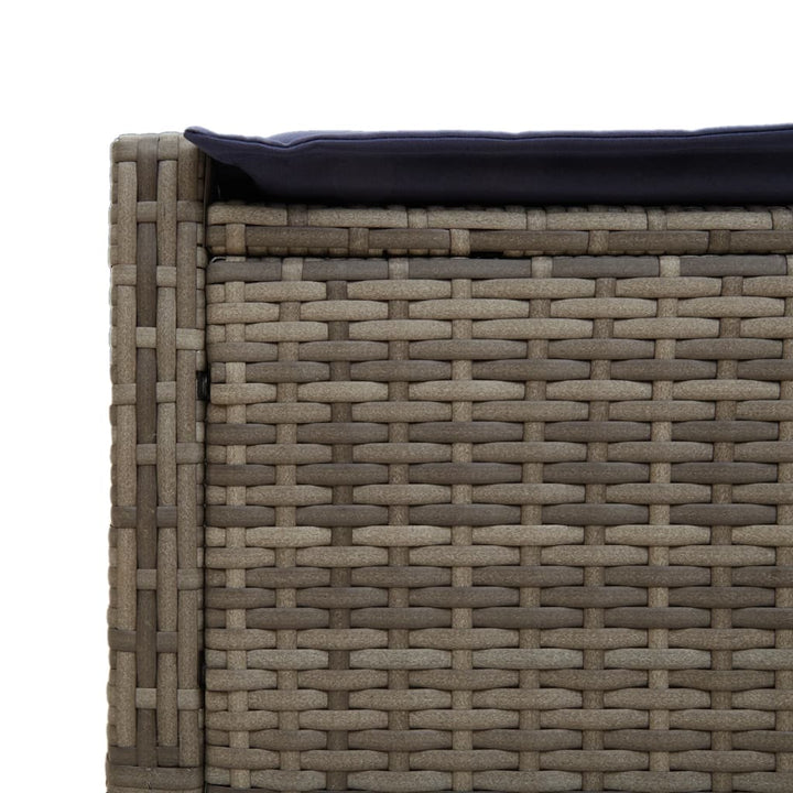 dobbelt liggestol med hynder grå polyrattan
