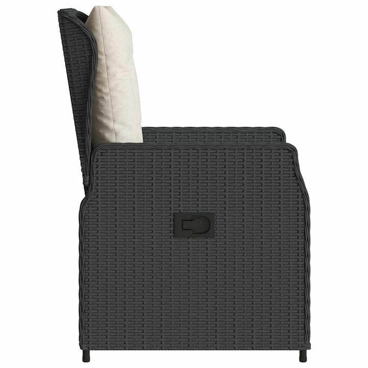 havestole 2 stk. med lænefunktion polyrattan sort