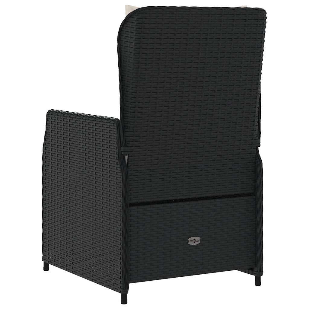 havestole 2 stk. med lænefunktion polyrattan sort