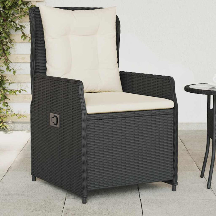 havestole 2 stk. med lænefunktion polyrattan sort