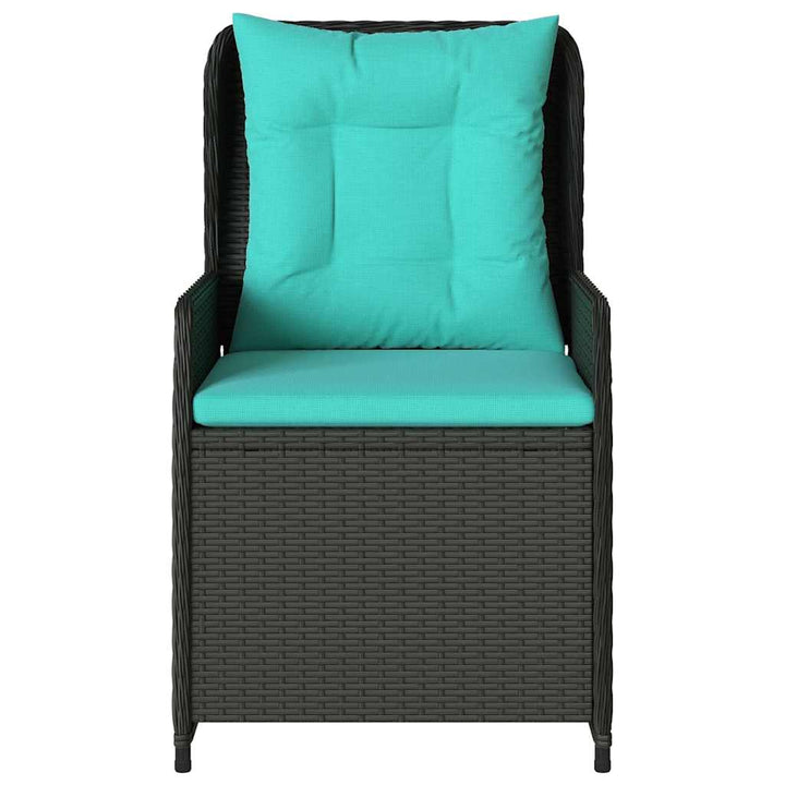 havestole med hvilestol 2 stk. sort polyrattan