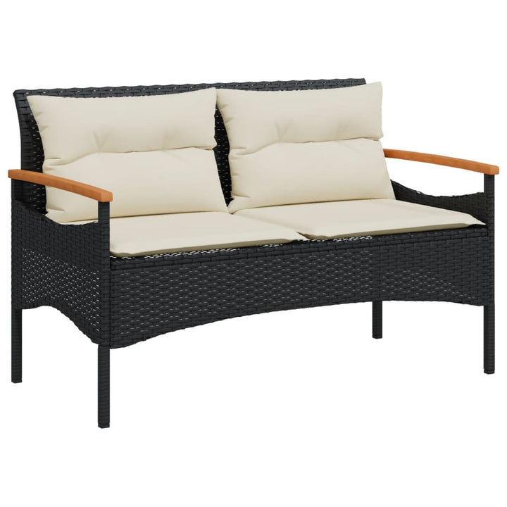 sofasæt til haven 4 dele med hynder polyrattan sort