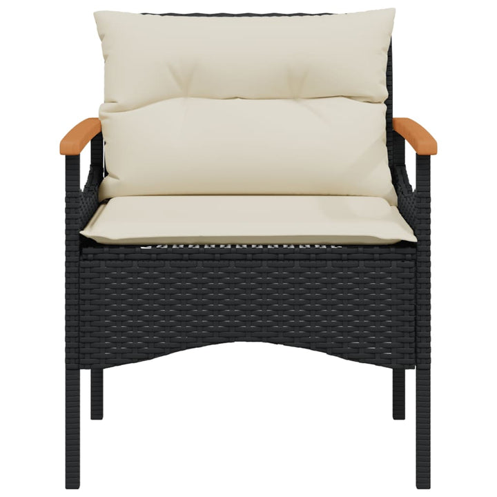 sofasæt til haven 4 dele med hynder polyrattan sort