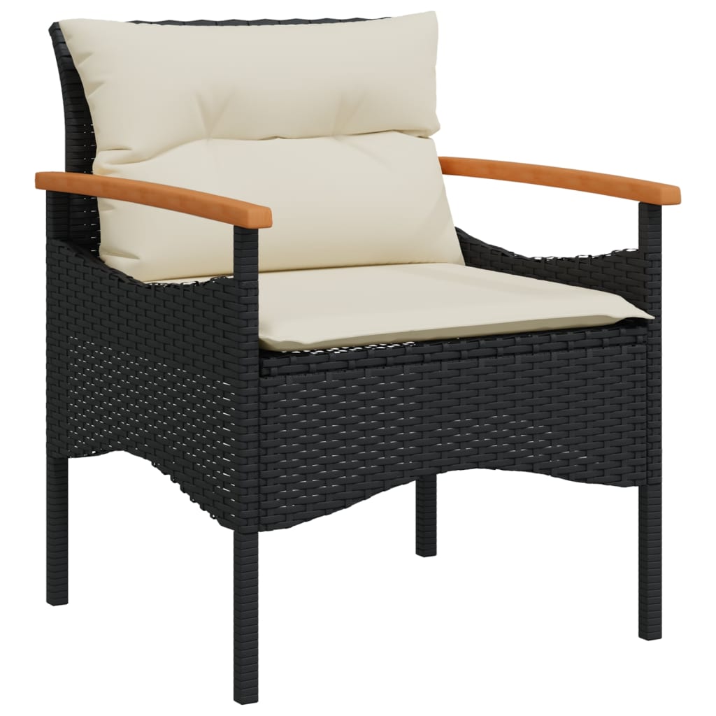 sofasæt til haven 4 dele med hynder polyrattan sort