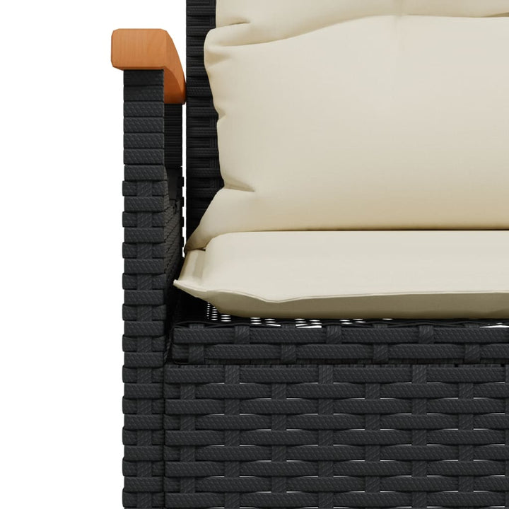 sofasæt til haven 4 dele med hynder polyrattan sort