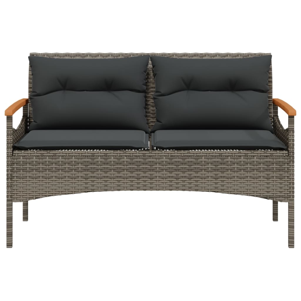 sofasæt til haven 4 dele med hynder polyrattan grå