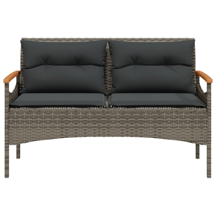 sofasæt til haven 4 dele med hynder polyrattan grå