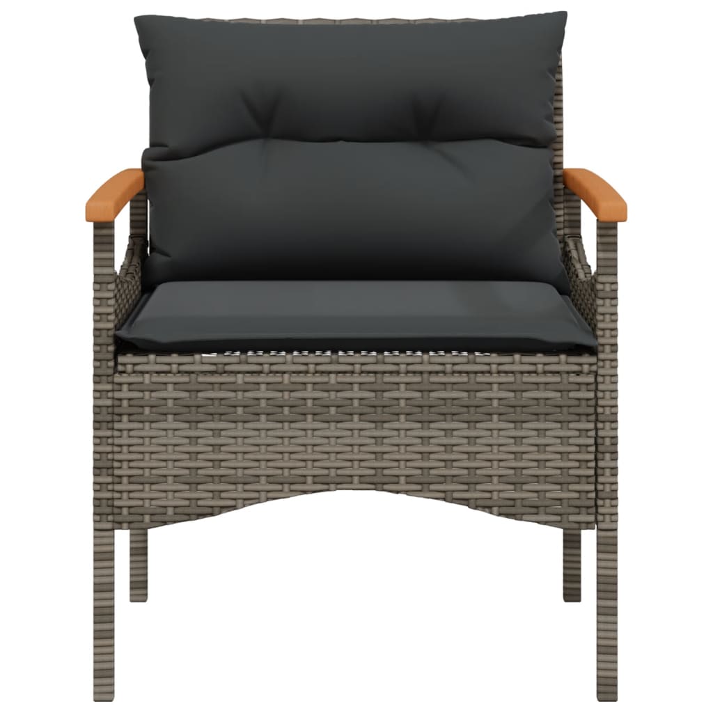 sofasæt til haven 4 dele med hynder polyrattan grå