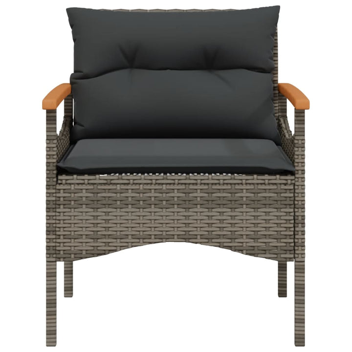 sofasæt til haven 4 dele med hynder polyrattan grå